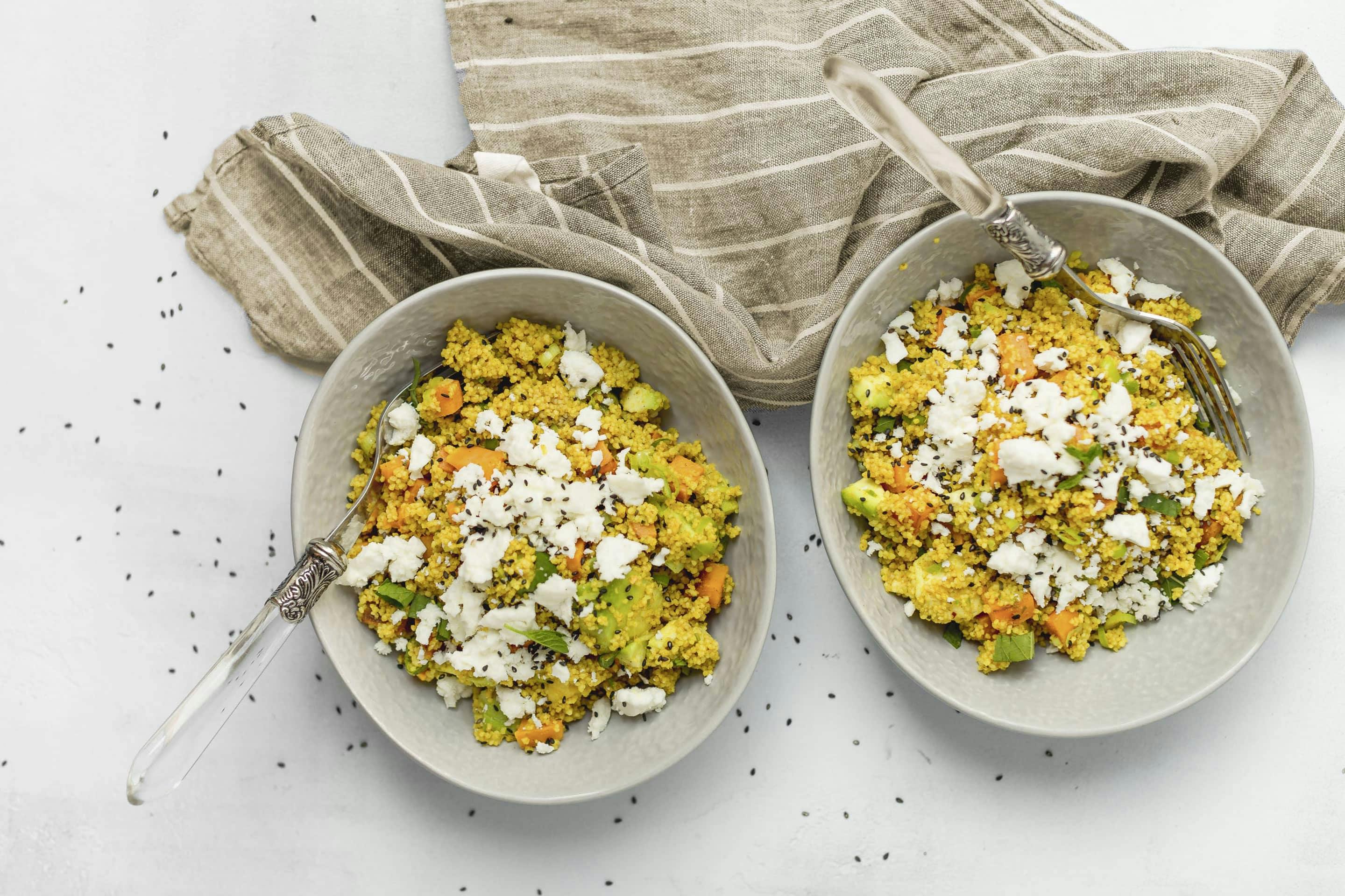 Couscous-Feta-Salat mit Süßkartoffel und VEGGY Exotic