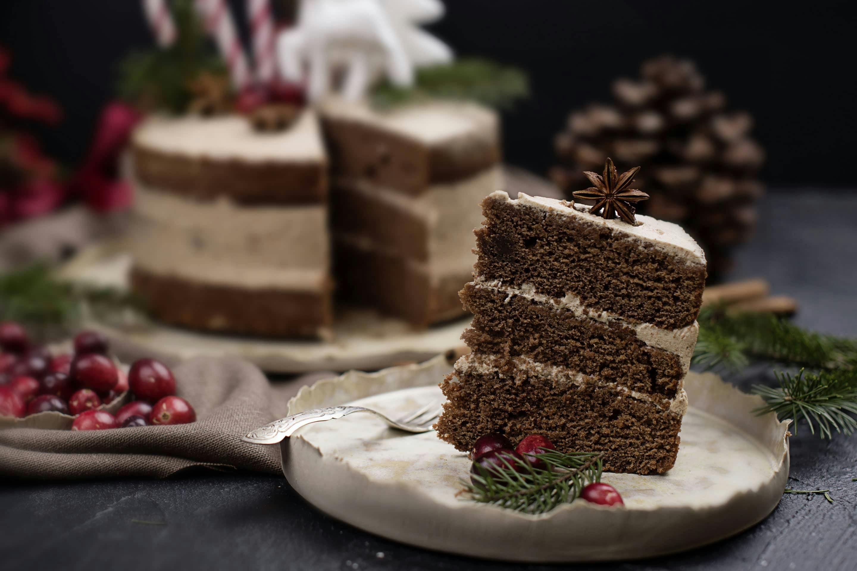 Honniglebkuchen Naked Cake mit Zimt und Vanille