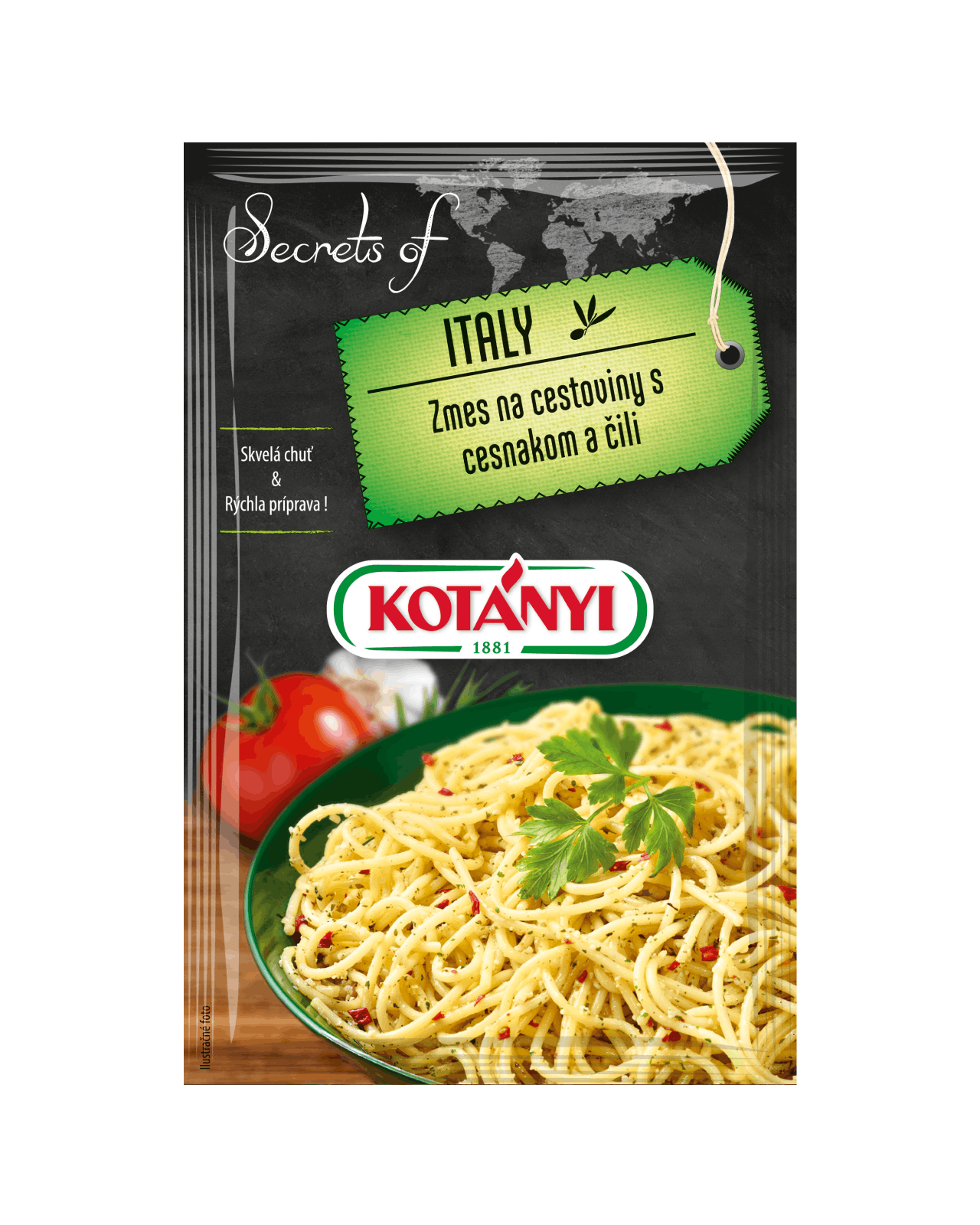 9001414435366 353607 Secrets Of Italy Zmes Na Cestoviny S Cesnakom A čili Sk Pouch Vs