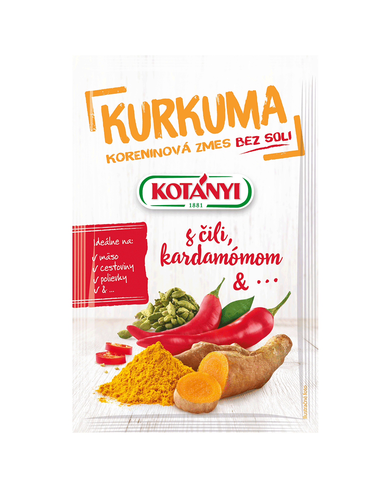 9001414335666 356607 Kotányi Kurkuma KoreninovÁ Zmes Bez Soli Sk Pouch Vs